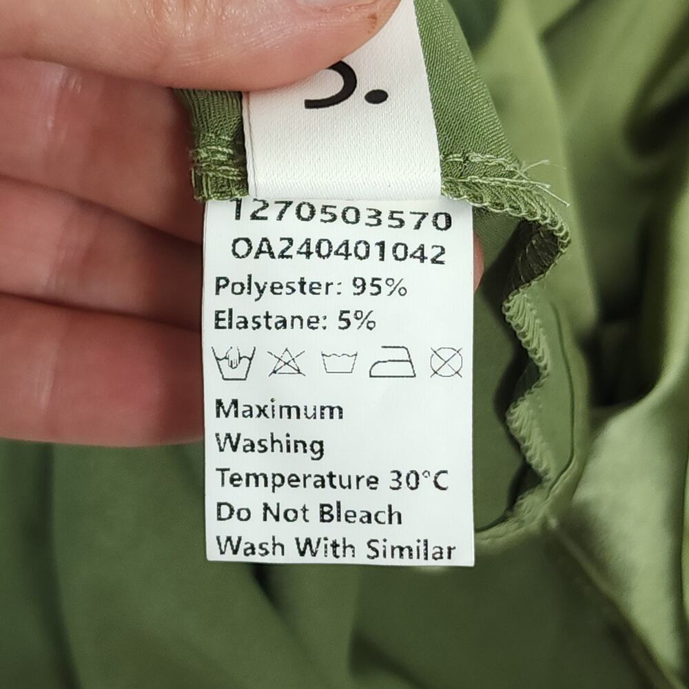 NWT Commense Sz S Green Glossy Satin Cowl Back Evening Wedding Maxi Dress - Picture 10 of 10